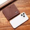 Men Wallet Faux Leather Geometric Pattern Thin Large Capacity Foldable Portable Multi Pockets Wear-resistant Solid Color Card Holder Changes