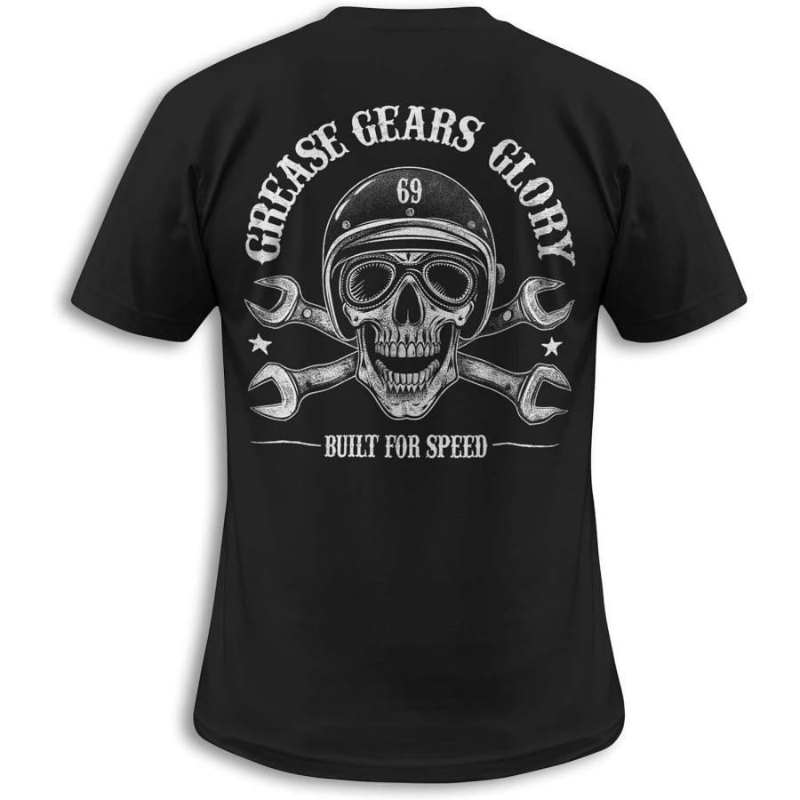 

Bands and Bones Grease Gears Glory Men s Rockabilly T-Shirt XXXXXL різнокольоровий