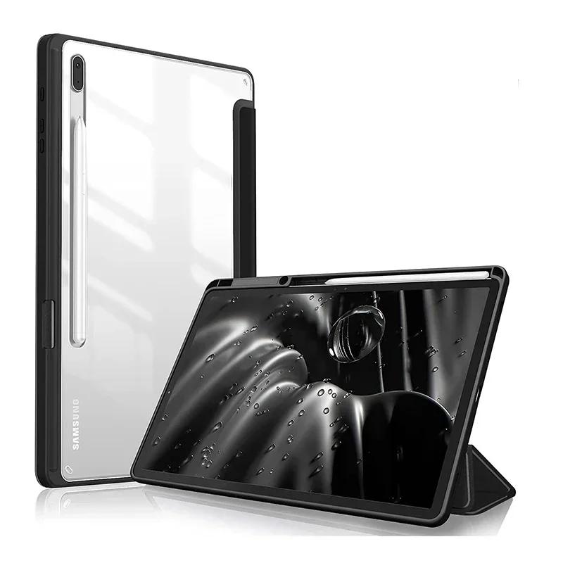 Voor Samsung Galaxy Tab S9 FE 11 S10 Plus 12.4 inch Hoesje Potloodhouder Tablethoes Voor Tab A9 S9 S8 S7 11  Plus 12.4  Funda A9 8.7 inch zwart