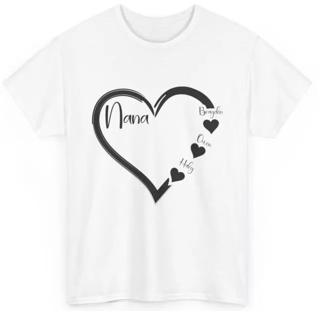 Grandma Shirt Nana With Heart Shirt Grandmother Mother#039;s Day Cute Shirt Unisex T-Shirt L