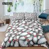 Bowling Duvet Cover Polyester Sport Competition Quilt Cover Sports Games Starry Sky Blue Line Bedding Set Double Queen King Size