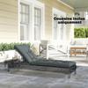 Memory Foam Sun Lounger Cushion, Straps, UV50+ Protection, 198 X 65 X 13 Cm, Dark Grey