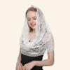 Black Lace Veil Thin Church Shawl Traditional Head Covering Headdress
