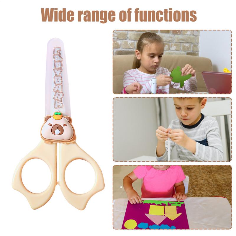 

Kid Scissors Cartoon Capybara Safety Scissors With Round Tip Children Activities Supplies Anti-Slip Handle Students Stationery france
