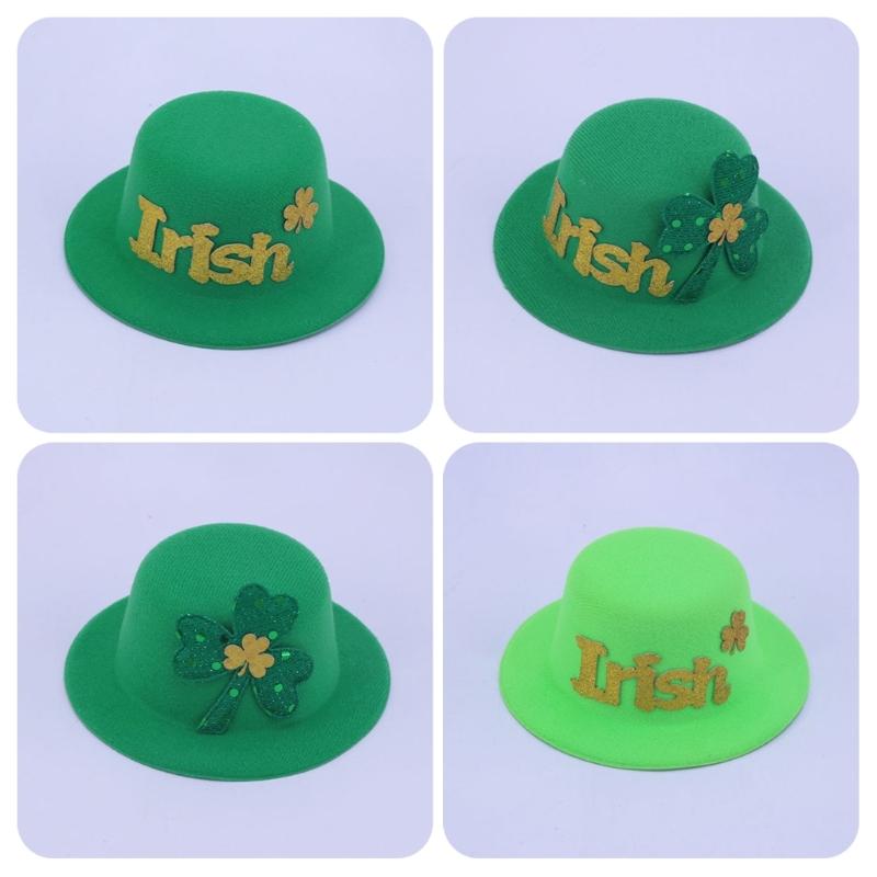 Shamrock Hat Decoration Hairpin Stylish Hat Shape Hair Clip Children Hairclip for Various Ages and Festives Occasion