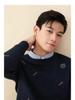 Men's Soft Warm Knitted Sweater with Detachable Double Collar and Anti-Static Design
