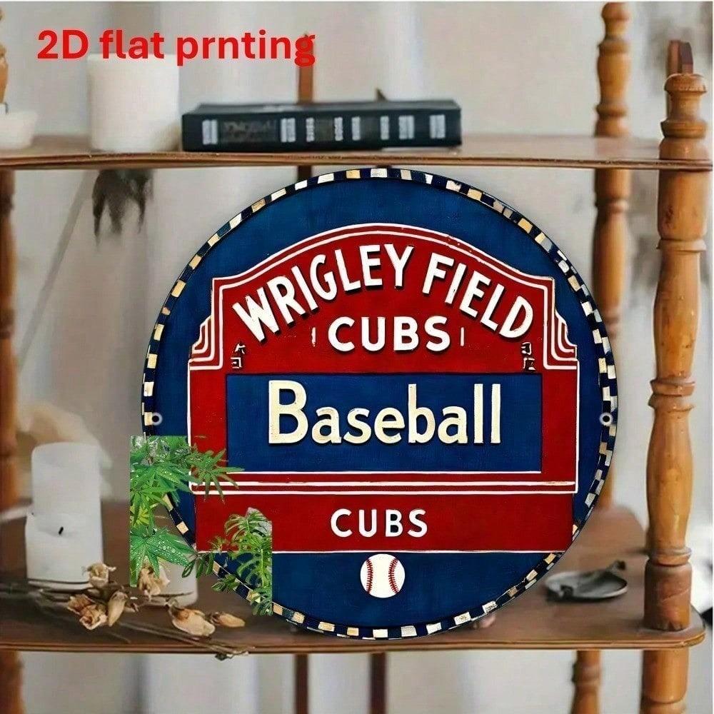 Vintage Chicago Baseball Tin Sign 8x8 Inch Retro Aluminum Wall Decor Sports Bar Man Cave Rustic Metal Plaque