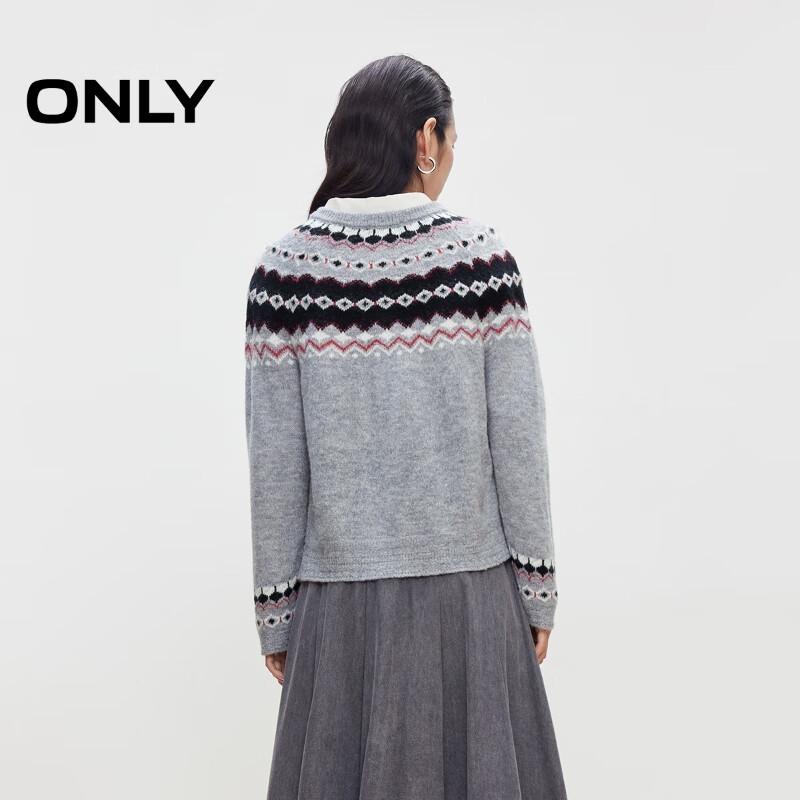 ONLY Women's Nordic Style Wool Blend Knit Cardigan