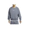Nike Letter Logo Round Neck Casual Fleece Loose Long Sleeve Sweatshirt Men Sweatshirt Gray FB7204-065