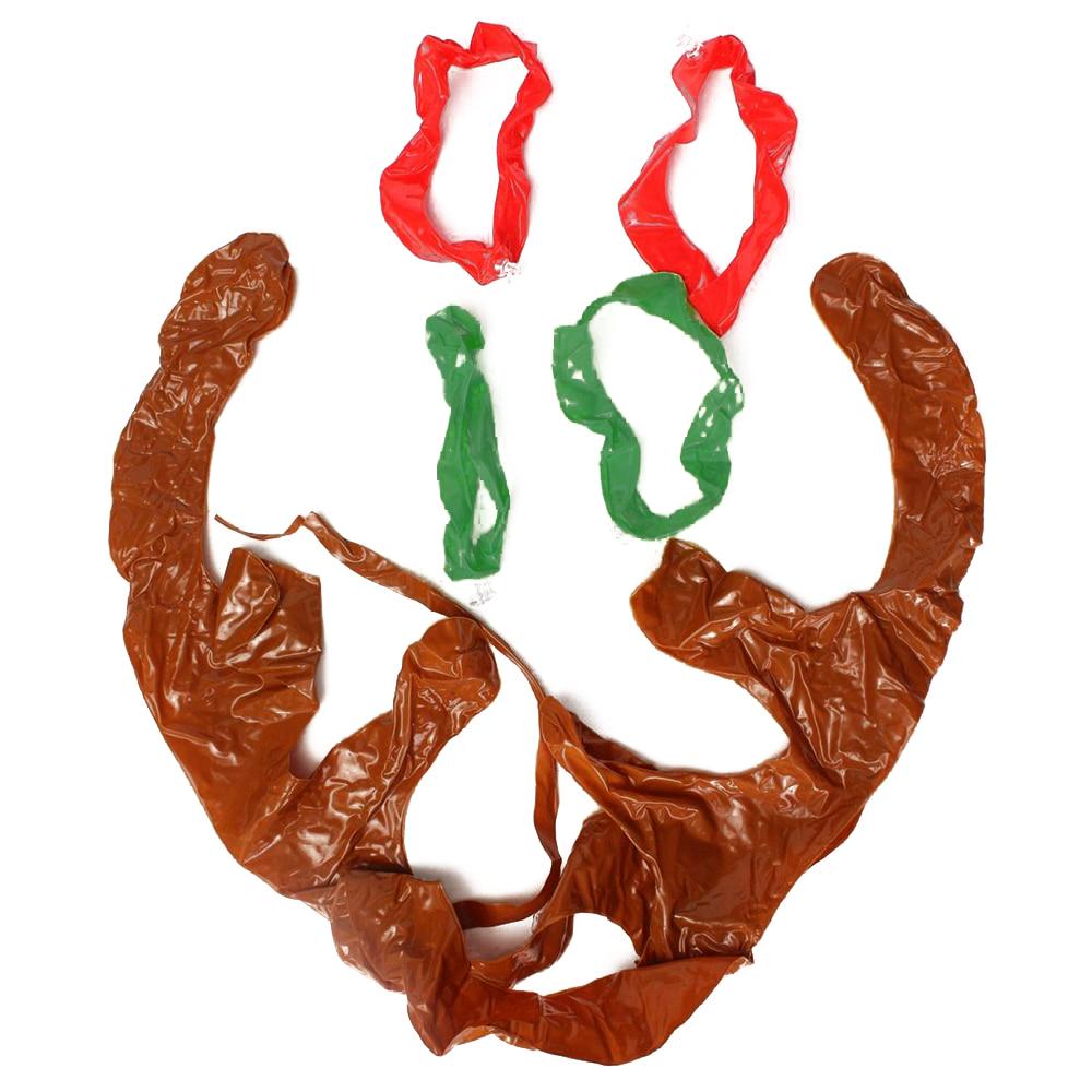 5pcs/lot Santa Funny Reindeer Antler Christmas Toy Children Kids Headgear Inflatable Hat Ring Toss Christmas Supplies Toy