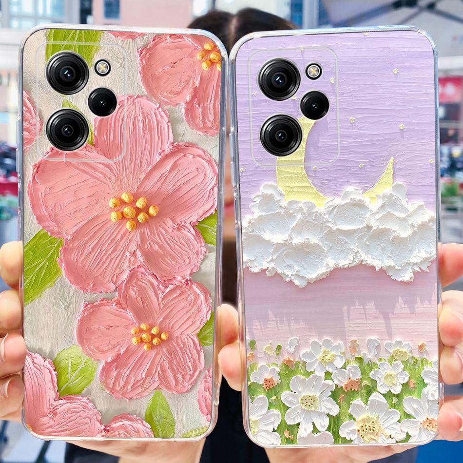 For Xiaomi Poco X5 Pro Case Poco X5 5G Elegant Printing Soft Silicone TPU Phone Back Cover For POCO X5Pro PocoX5