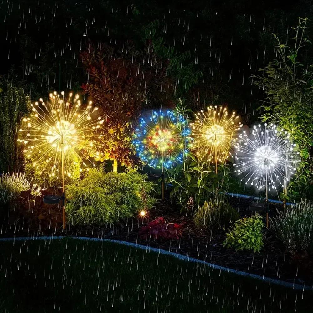 LED Solar Feuerwerk Lichter Außen Wasserdicht Solar Garten Lichterkette Für Rasen Gehweg Terrasse Hof Party Weihnachtsdekoration