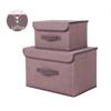 Foldable Dustproof Linen-Style Storage Box with Lid for Clothes and Sundries