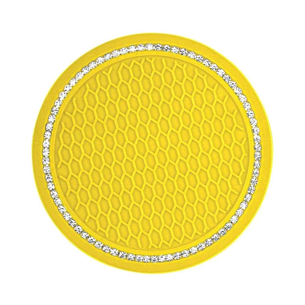 

Non-slip Car Water Cup Pad Diamond Rhinestone Bling Decoration Auto Interior Cup Bottle Anti-skid Rubber Mat Car Accessories