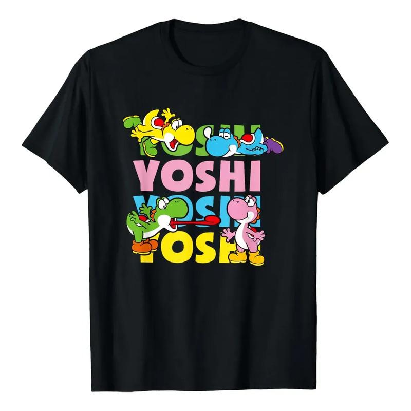Camiseta De Super Mario Yoshi Con Texto Con Iconos En Colore S