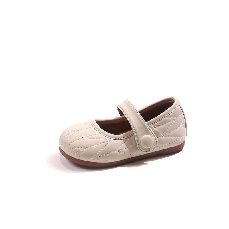 Fashion Solid Color Soft Sole Princess Toddler Leather Shoes For Little Girls