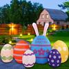 Easter Inflatable Decorations 2.6m Lighted Easter Eggs 6pcs for Outdoor Garden Party