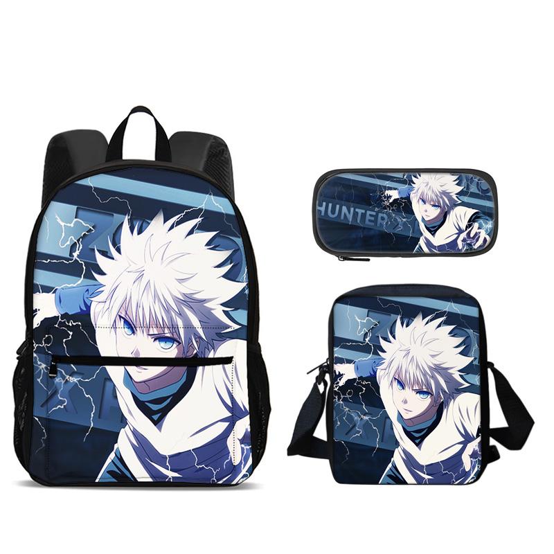 HUNTER × HUNTER Backpack Pen Bag Shoulder Bag 3Pcs Set Anime Printed Kindergarten Boys and Girls New Large Capacity Lightweight
