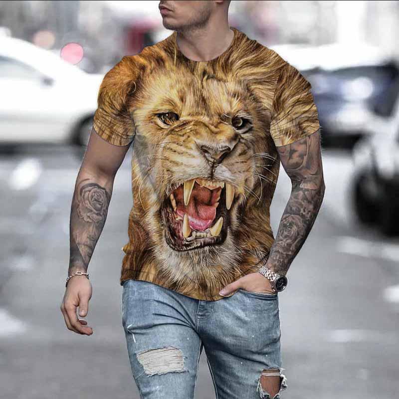 Tricou pentru bărbați, cu imprimeu 3D, cu animale, cu șoarece, la modă de vară, ocazional, sport în aer liber, fitness, cu gât rotund, cămașă cu mânecă scurtă pentru bărbați