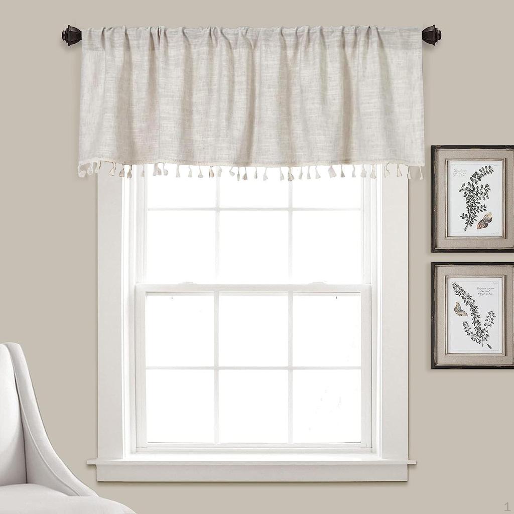 Curtain Valance for Kitchen , Short Design with Blackout Option and Rod Pocket