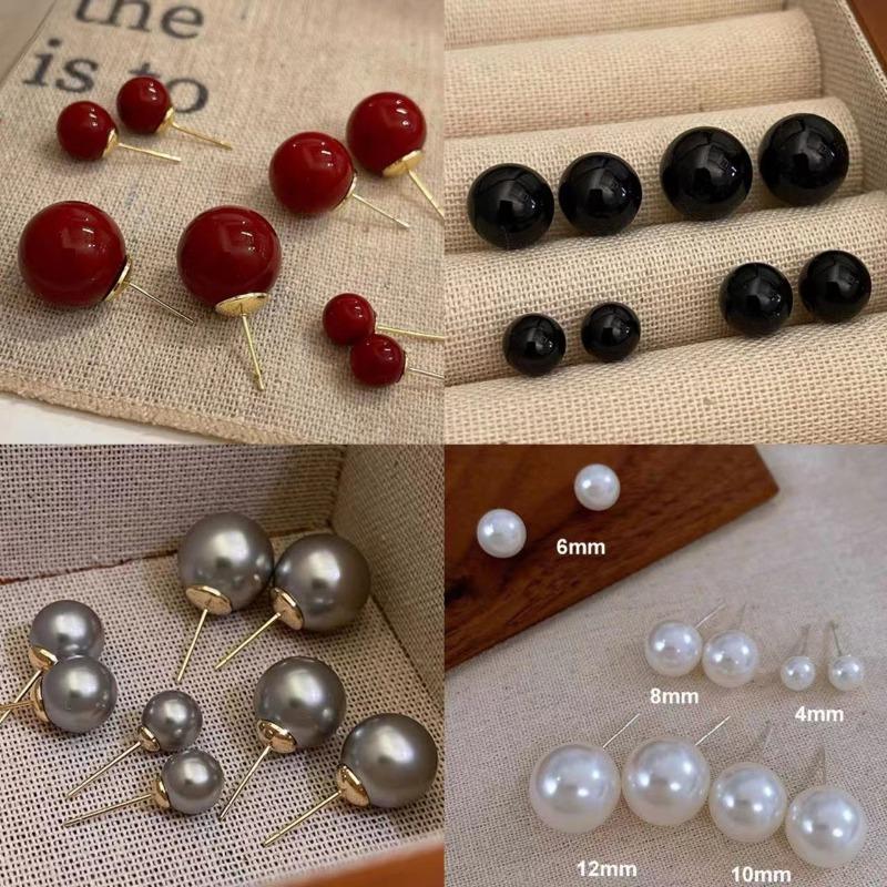 Silver Needle Korean Simple Versatile Pearl Earrings Fashion Niche Personality Earrings Light Luxury Temperament High-end Earrings Women