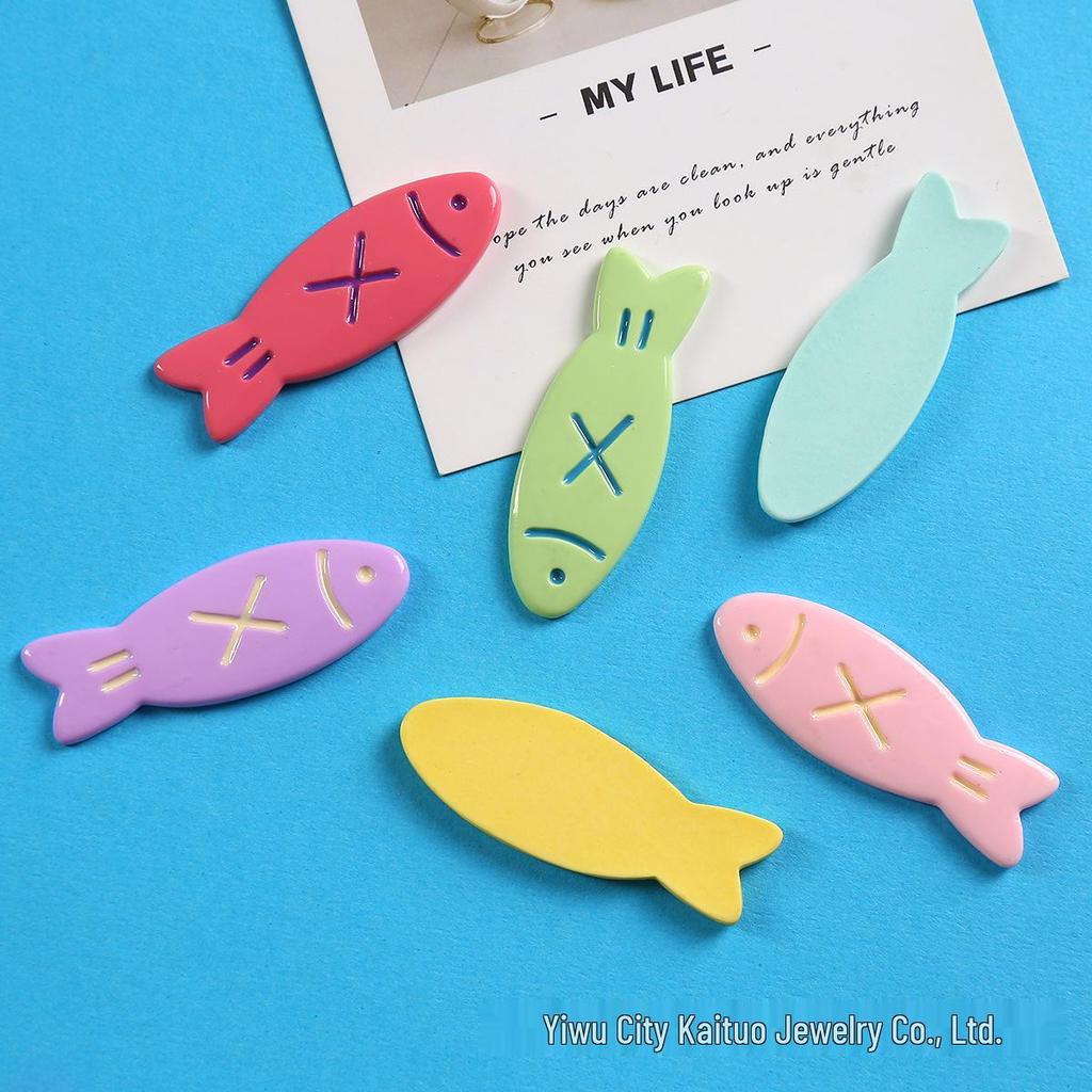 Cartoon Cute Candy Color Fish Hair Clips & Resin Stickers for DIY Accessories, Phone Cases, & Clothing Decoration