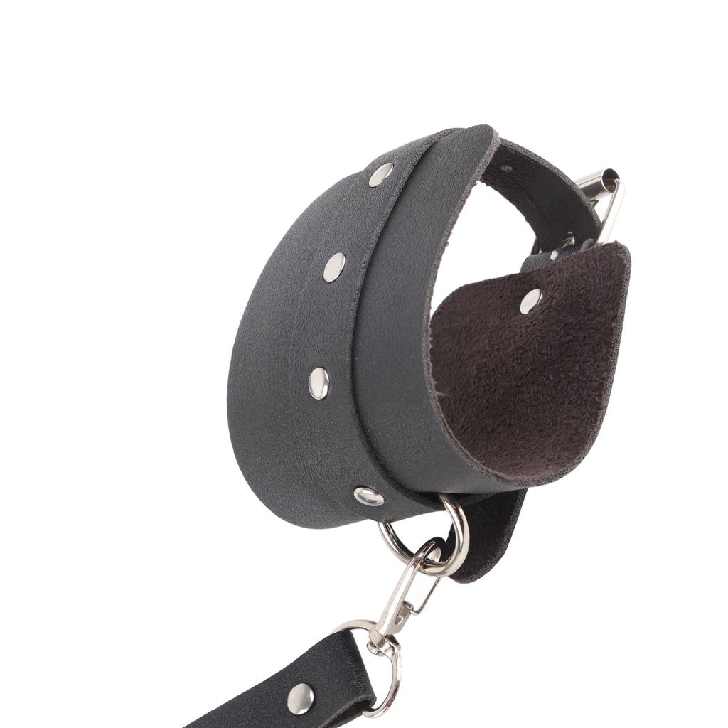 חגורת עור PU עם שרשרת ומנעול אבזם מתכת מתכוונן חגורת מותן קשורה סגנון אופנתי שחור