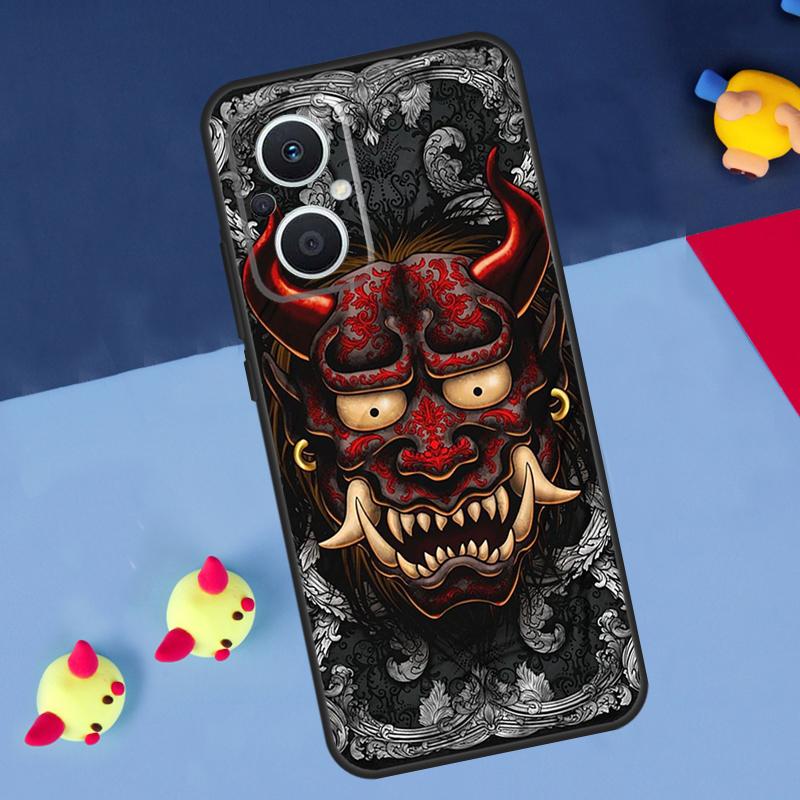Samurai Oni Mask For OPPO Reno 14F 13F 12F 11F 10 11 12 13 14 Pro 8T 7 8 Lite OPPO Find X6 X5 X8 X9 Pro Case