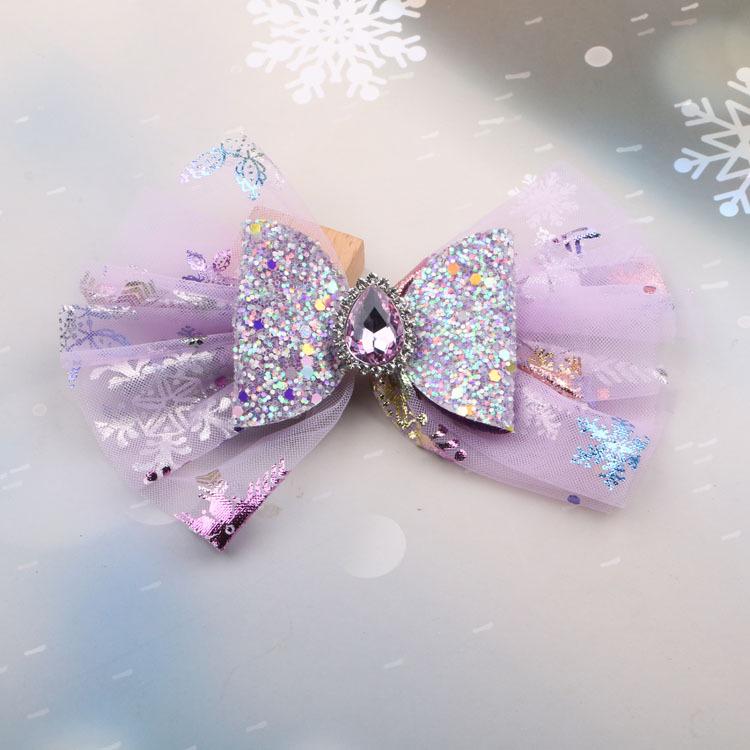 

Spring Ice & Snow Princess Elsa Hair Clips: Super Fairy Large Bow Hair Accessories for Girls