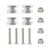 Pack of 4 Motorcycle Tail Box Quick Release Mounting Pads Aluminum Alloy with Antislip Rubber for Stability Accessories
