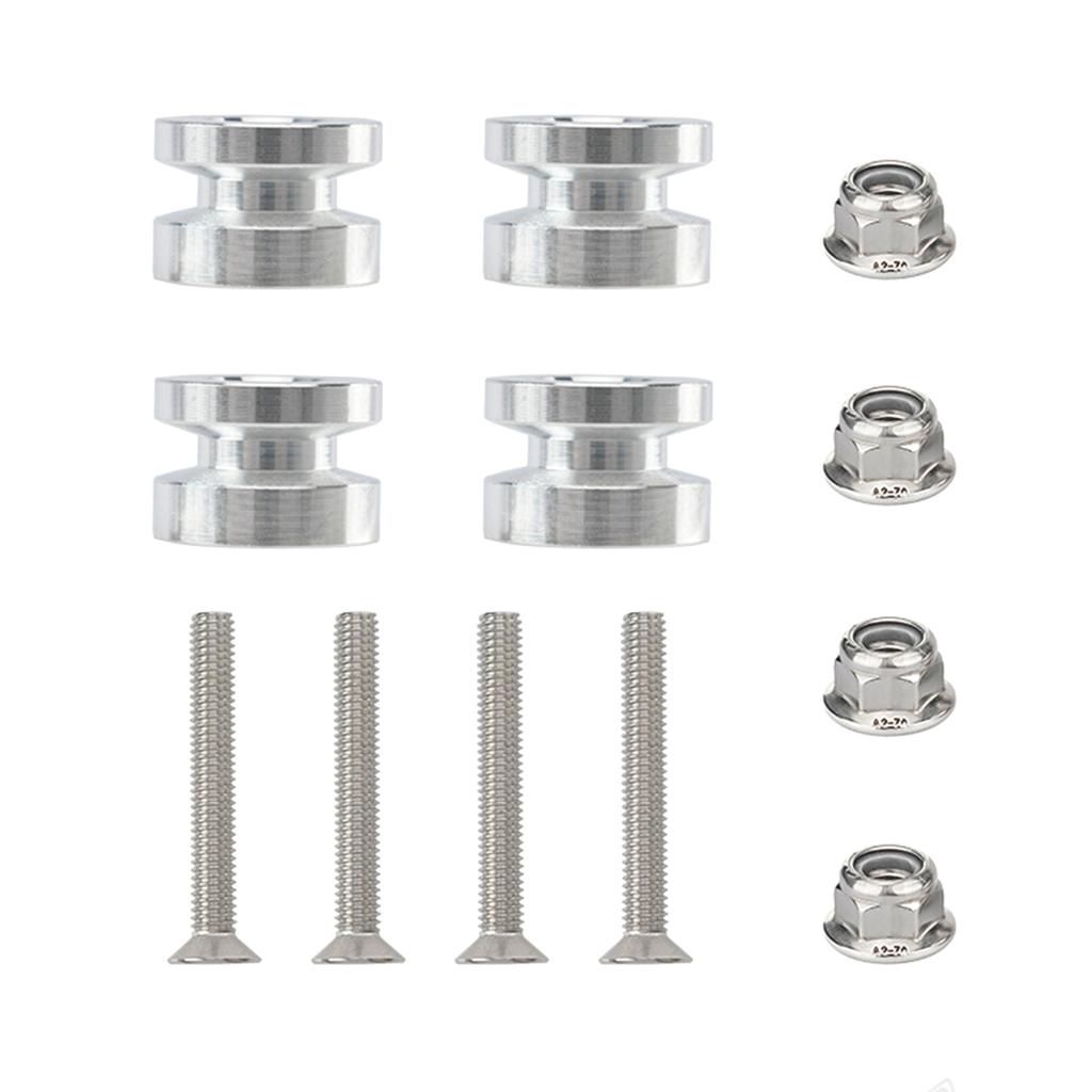 Pack of 4 Motorcycle Tail Box Quick Release Mounting Pads Aluminum Alloy with Antislip Rubber for Stability Accessories