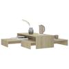  Set of Coffee Tables, Slide-in, Sonoma Oak 100x100x26.5 Cm