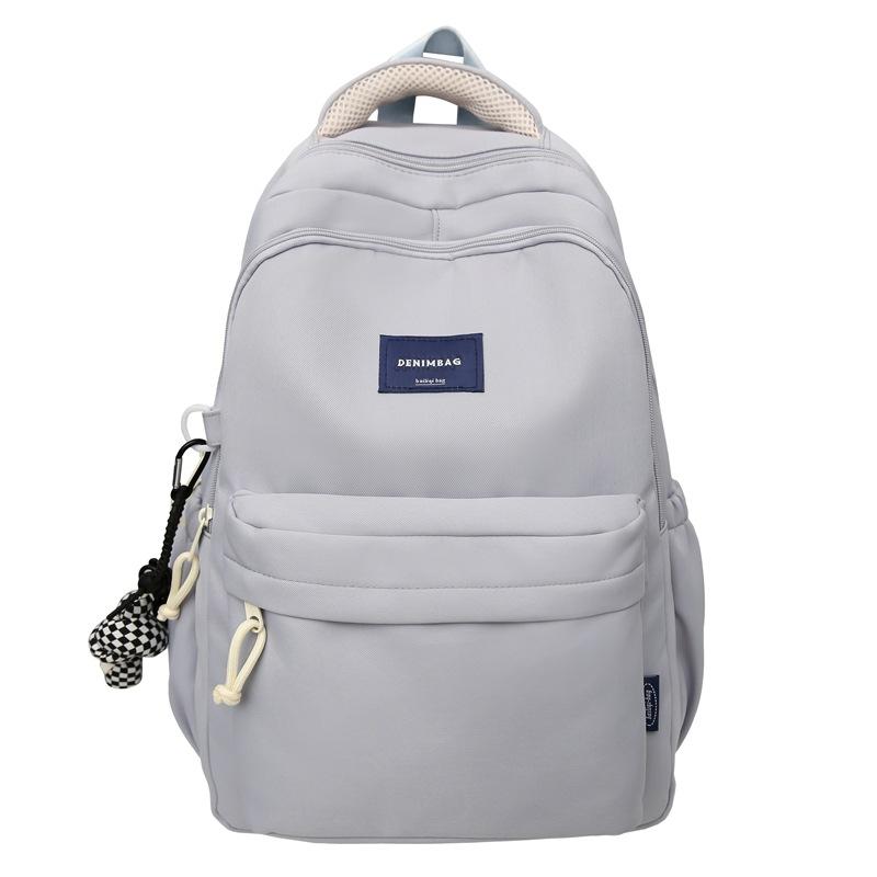 Women Large Capacity Backpack Student Schoolbag Men Solid Color Backpack