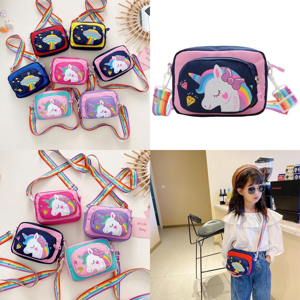 Adorable Cartoon Kids Shoulder Bag Breathable Durable Oxford Cloth Cute Accessory