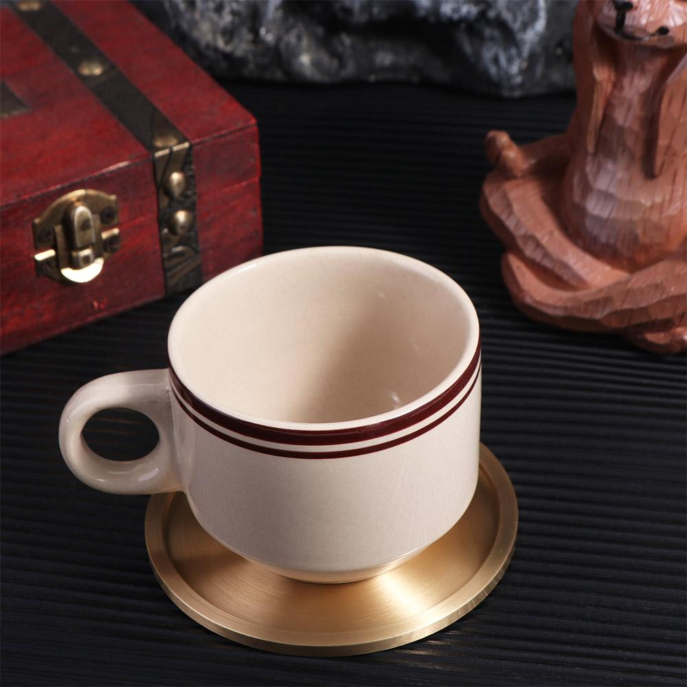 Heat Resistant Brass Coaster Metal Cup Mats Drink Coaster Cup Tray Dining Table