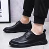 Designer Men Genuine Leather Casual Shoes Business Leisure Fashion Lace-up Dress Shoes