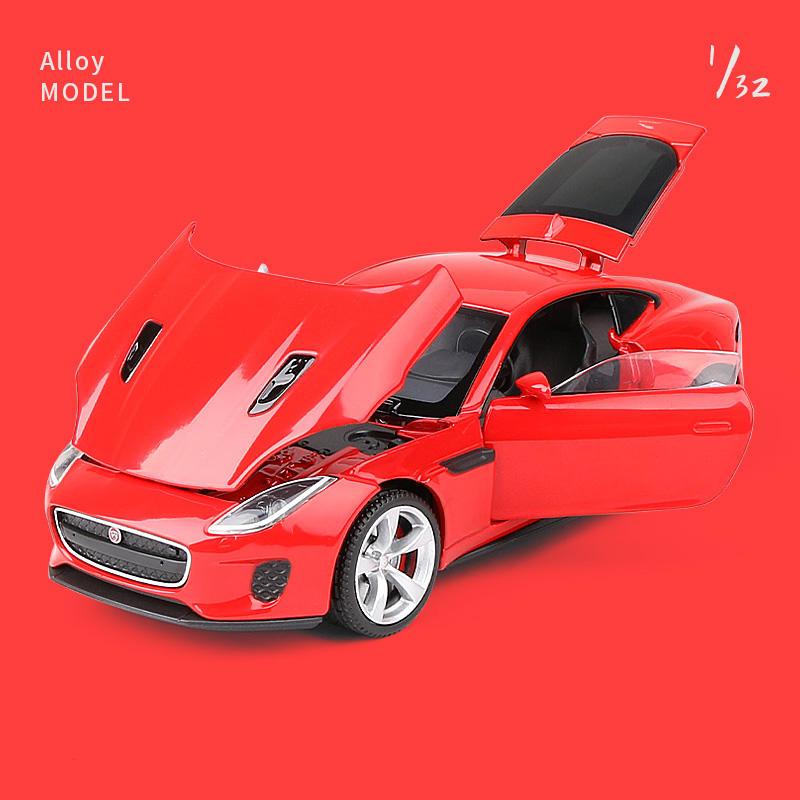 

1:32 Jaguar F-TYPE Coupe Модель автомобиля из сплава, литые игрушечные транспортные средства, металлическая модель автомобиля, высокая имитация звука и света, детская игрушка в подарок красный