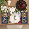 1PC Mexican Talavera Ceramic Tile Printed Placemats Washable Placemats Are Suitable for Kitchen Party Restaurants
