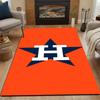 Star and H Logo On Orange Background Patterned Carpet, Non Slip Mat Suitable for Living Room and Bedroom Sofas