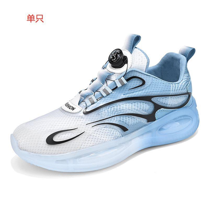 

Мужская обувь лето 2025 новая дышащая сетка повседневная спортивная обувь свободная шнуровка вращающаяся кнопка воздушная подушка для бега модная обувь 38