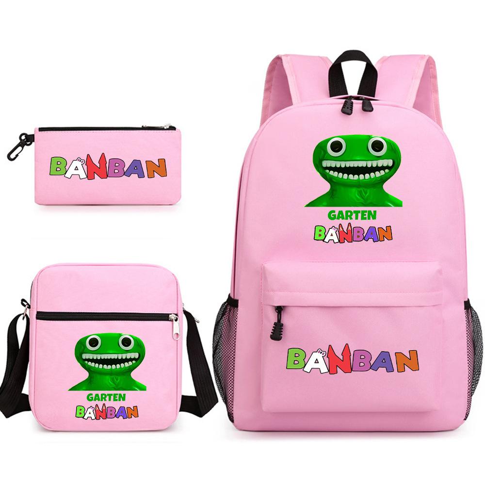 Three-piece Foreign Trade Schoolbag Casual Canvas Backpack Male and Female Students Backpack Printing