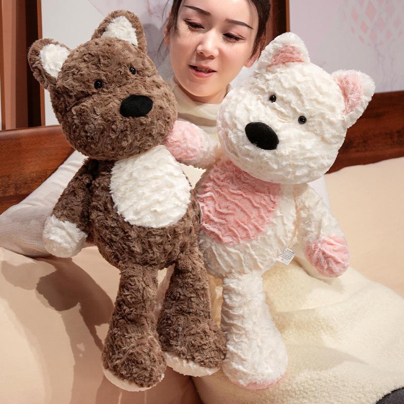 Weiche Welpenhund Hasenpuppe Plüschtier Frosch Dinosaurierpuppe Kindliche Begleitung Beruhigende Stoffpuppe