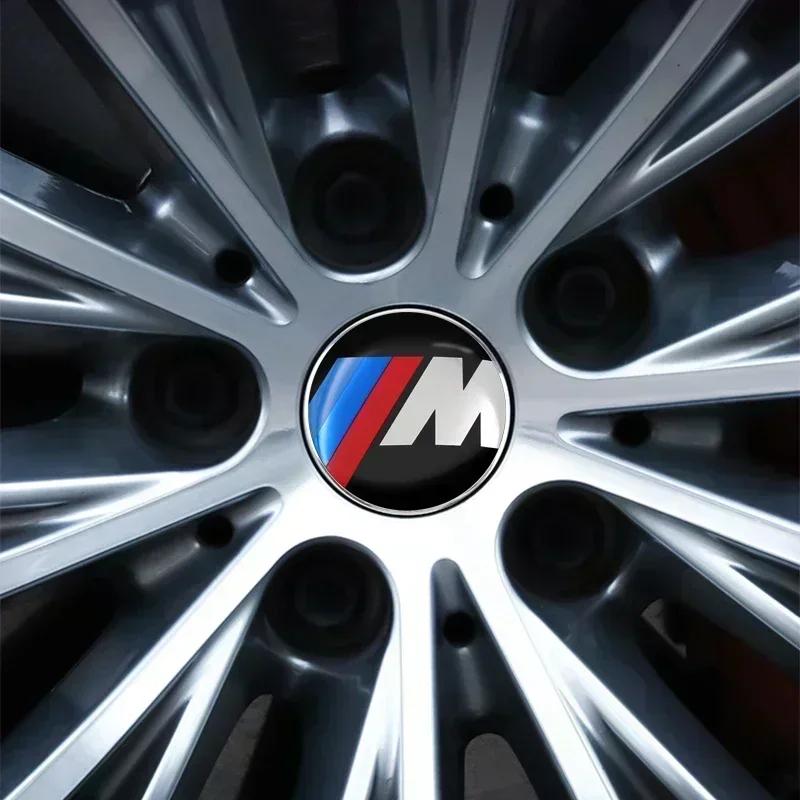 For BMW M E34 E36 E60 E90 E46 F10 F20 F30 X5 X6 X1 M3 M5 M6 X5M X3M E71 4pcs 60mm Car Wheel Center Hub Cap Rim Cover Emblem Stickers