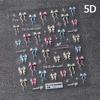 1pcs 5D Fashion Cartoon Mini Bow Nail Art Stickers Red Black White Ribbon Nail Decorations Decals DIY Nail Accessories