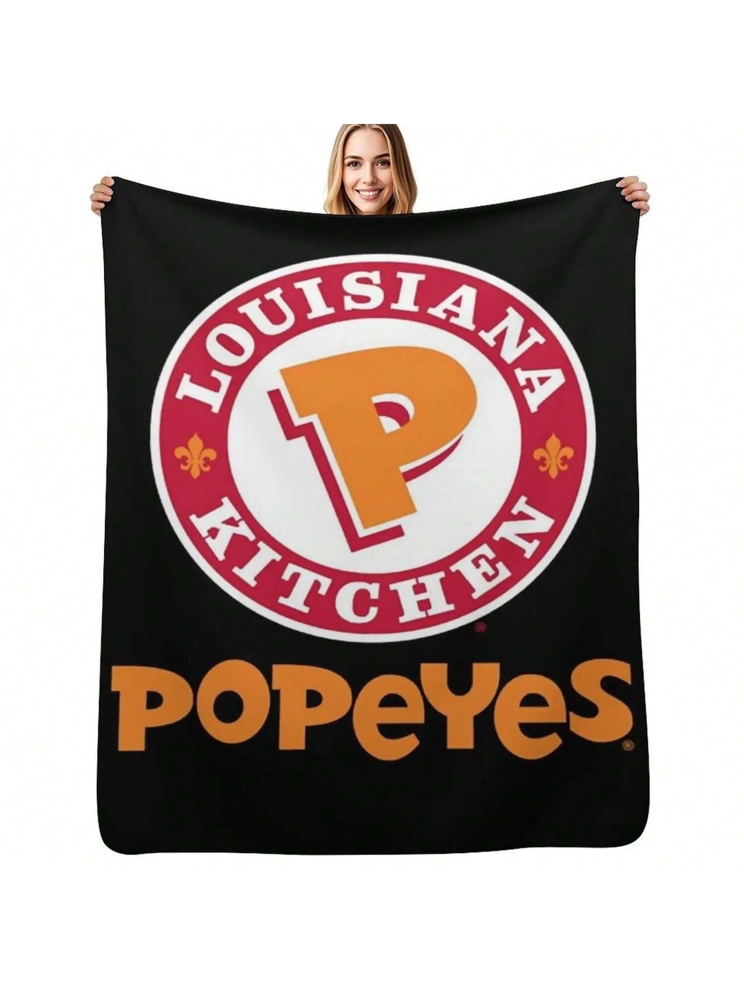 Popeyes Logo Classic Throw Blanket Funny Gift Heavy To Sleep Thins Loose Blankets 75X95CM