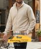 Men's Solid Color Stand Collar Zipper Hoodie Jacket - Outdoor Casual Streetwear