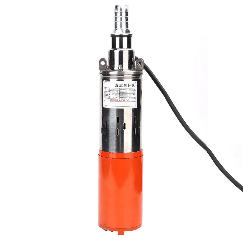 1"" 12V1.2m30m DC Screw Pump High Lift Stainless Cast Steel Submersible Water Pump