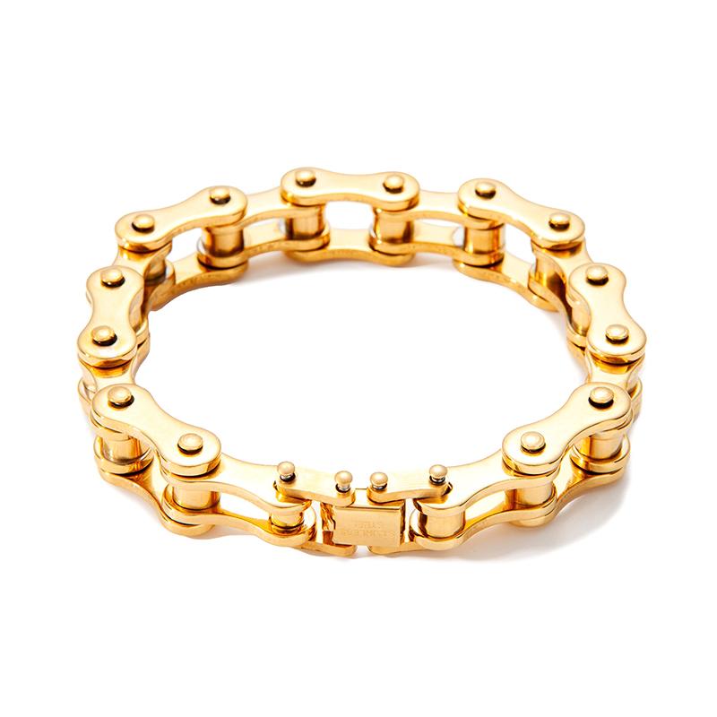 1Pcs Men'S Stainless Steel Bracelet Creative Imitation Bicycle Chain Bracelet Trendy Punk Style Daily Wear Accessories