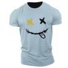 Men's Smiley Face Print T-Shirt Breathable Casual Street Trend 3D Printing