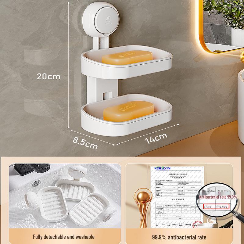 Tali Wandmontierter Doppelschichtiger Saugseifenhalter mit Ablauf